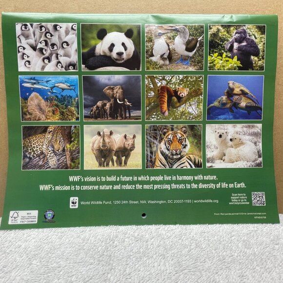 NWOT World Wildlife Fund 16-Mo. Wall Calendar, 9/2025 - 12/2026, 11"T x 8 1/2"W - Picture 16 of 16